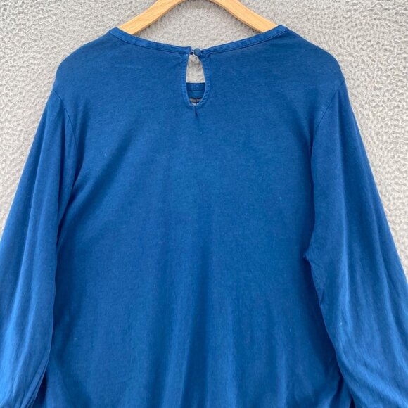 Soft Surroundings Top Womens Extra Large Talasa Blue Embroidered Blouson Knit - Picture 4 of 9